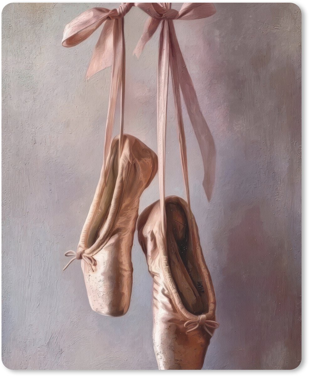 Muismat 19x23 cm - Mousepad Balletschoenen - Satijn - Aardetinten - Muismatten