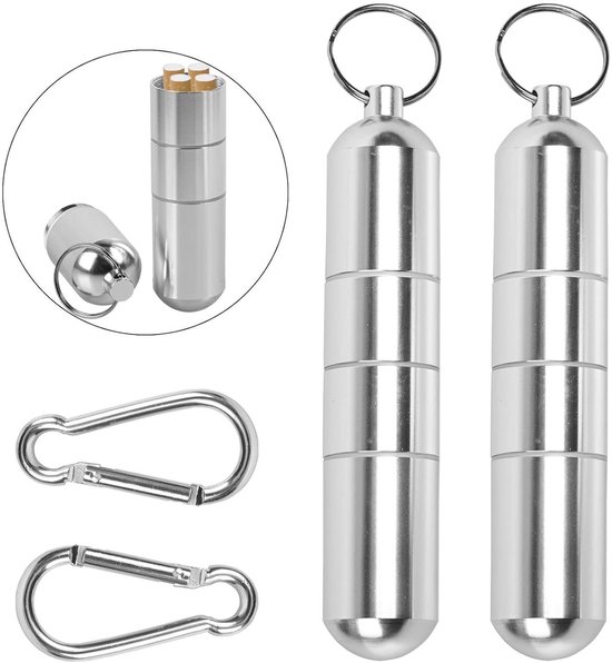 ByShane - Sigarettenetui aluminium zilver 12 cm magnetisch draagbaar - Set van 2 stuks - Heren accessoires met stijlvol design.