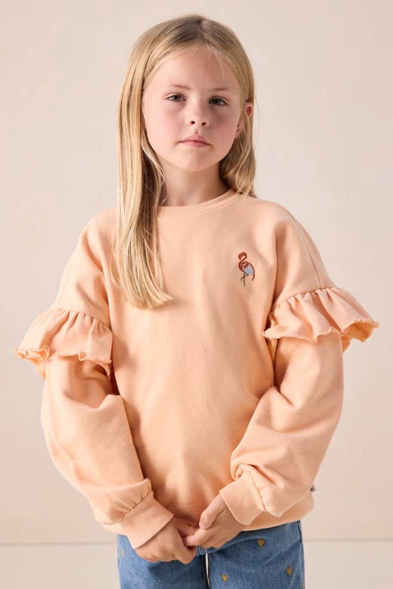 Sissy-Boy - Lichtoranje ruffle sweater
