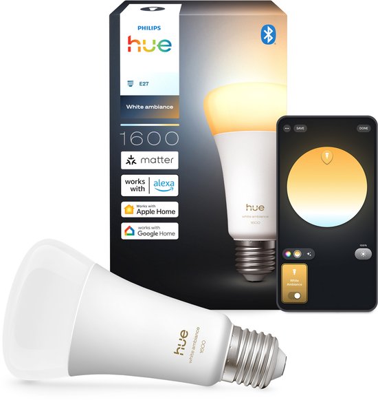 Philips Hue E27 White Ambiance – 1600 lumen – Thread