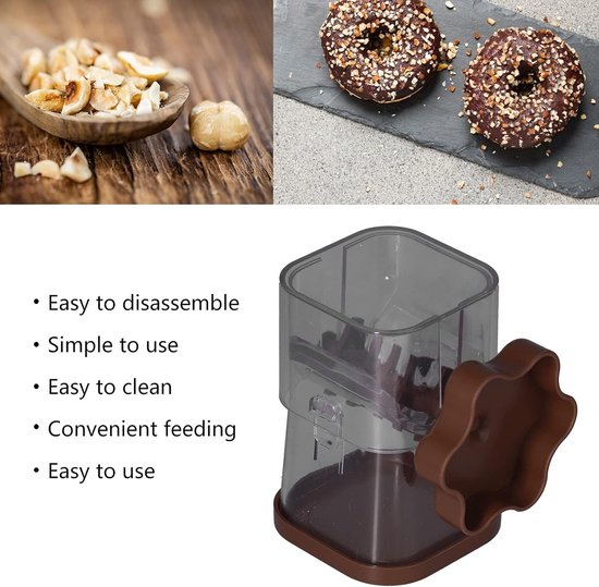 Handmatige Notenbreker - Nut Chopper - Hand Crank Noten Crusher voor Amandelen - Hazelnoten - Pecannoten (Bruin) van Relaxdays — afbeelding 5
