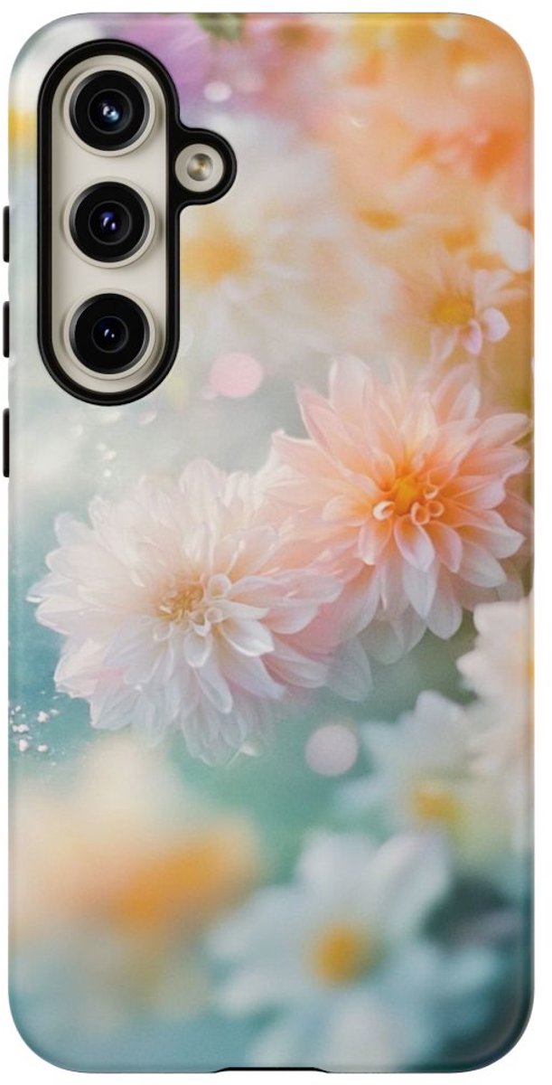Kleurrijke Dahlia's in Cluster – Telefoonhoesje Geschikt voor Galaxy S24 Plus