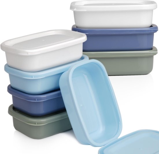 Fonyet 2 stuks roestvrijstalen kleine dozen met deksel, 200 ml, vriesdozen, klein, roestvrij staal, vershouddozen, dipcontainer, multifunctionele metalen dozen, dipschalen