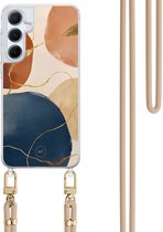 Étui avec cordon pour Samsung Galaxy A35 5G - Harmonie abstraite - Cordon beige inclus - Housse de protection bandoulière - Transparent, Multi - Superbes Housses de téléphone