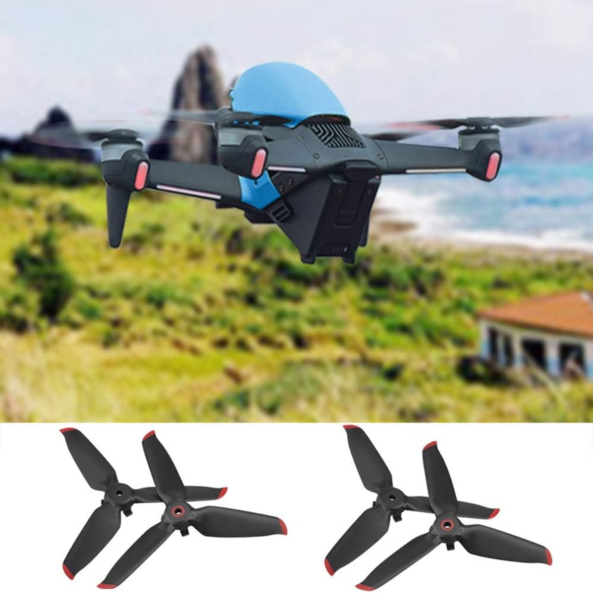 Allecto plus - 2 paar FPV-propellers voor DJI FPV Combo-drone met 4K-camera - rode rand – foto 6