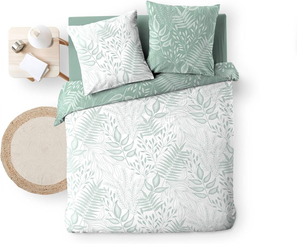 3-delige bedrukte beddengoedset met 57 draden per inch - CASSIA SAGE