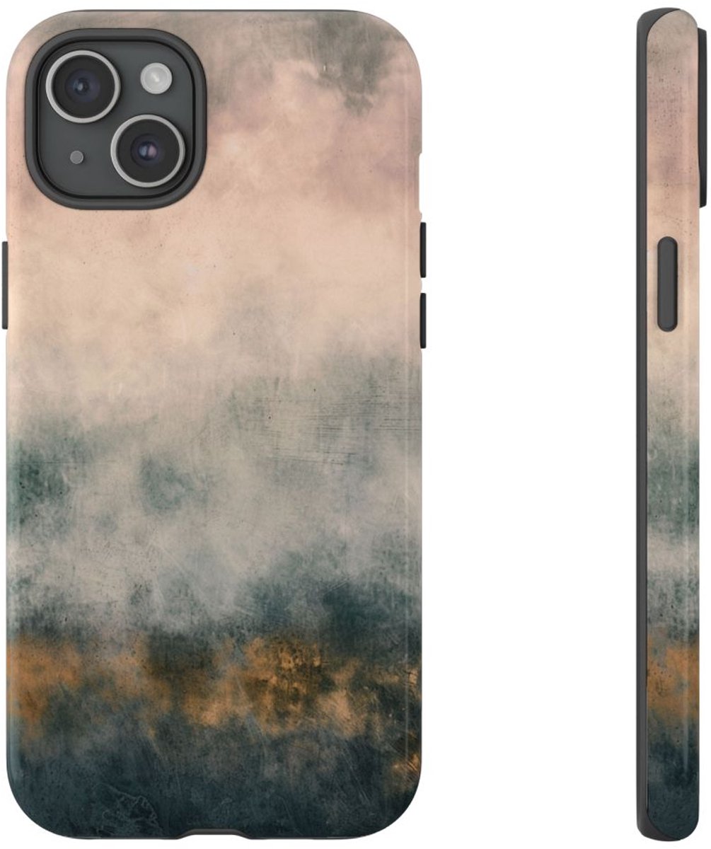 Zachte Wolkenstructuur Abstracte Kunst – Telefoonhoesje Geschikt voor iPhone 15 Plus
