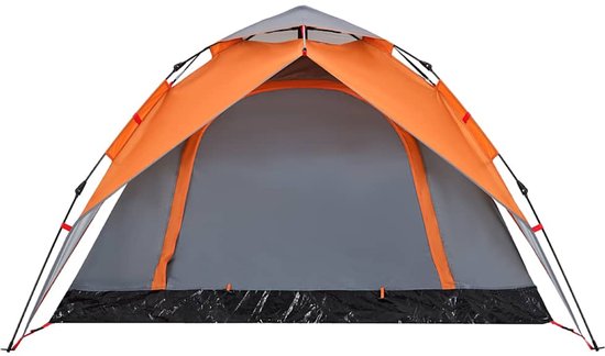 vidaXL - Koepeltent - 4-persoons - snelontgrendeling - grijs - en - oranje van Vidaxl — afbeelding 5