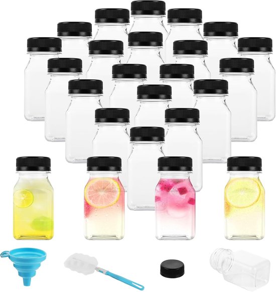Lot de 24 mini bouteilles d'alcool de 50 ml avec couvercles, petites bouteilles miniatures en Lot de 24 mini bouteilles d'alcool de 50 ml avec couvercles, petites bouteilles miniatures en