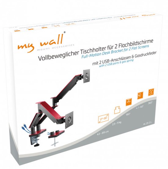 Full motion bureaubeugel voor Smartphones en Tablets - Klemmontage - 4