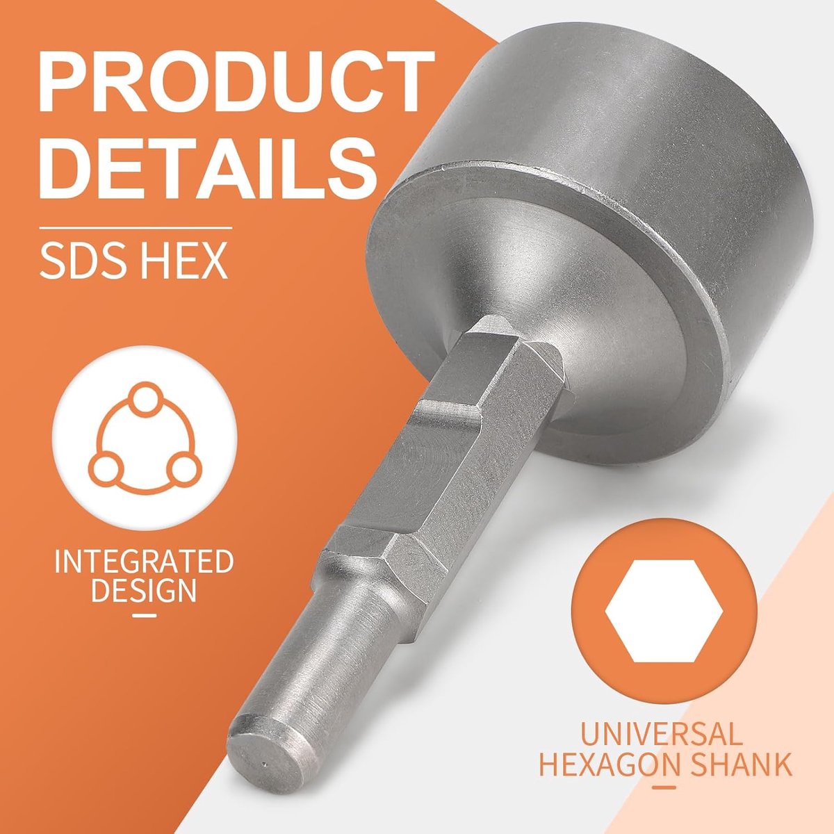 EFUTURETIME SDS HEX Terra Driver voor palen, 70 x 200 mm, binnen 50 mm, Jack Hammer Picket Post Driver voor het plaatsen van houten palen, buizen