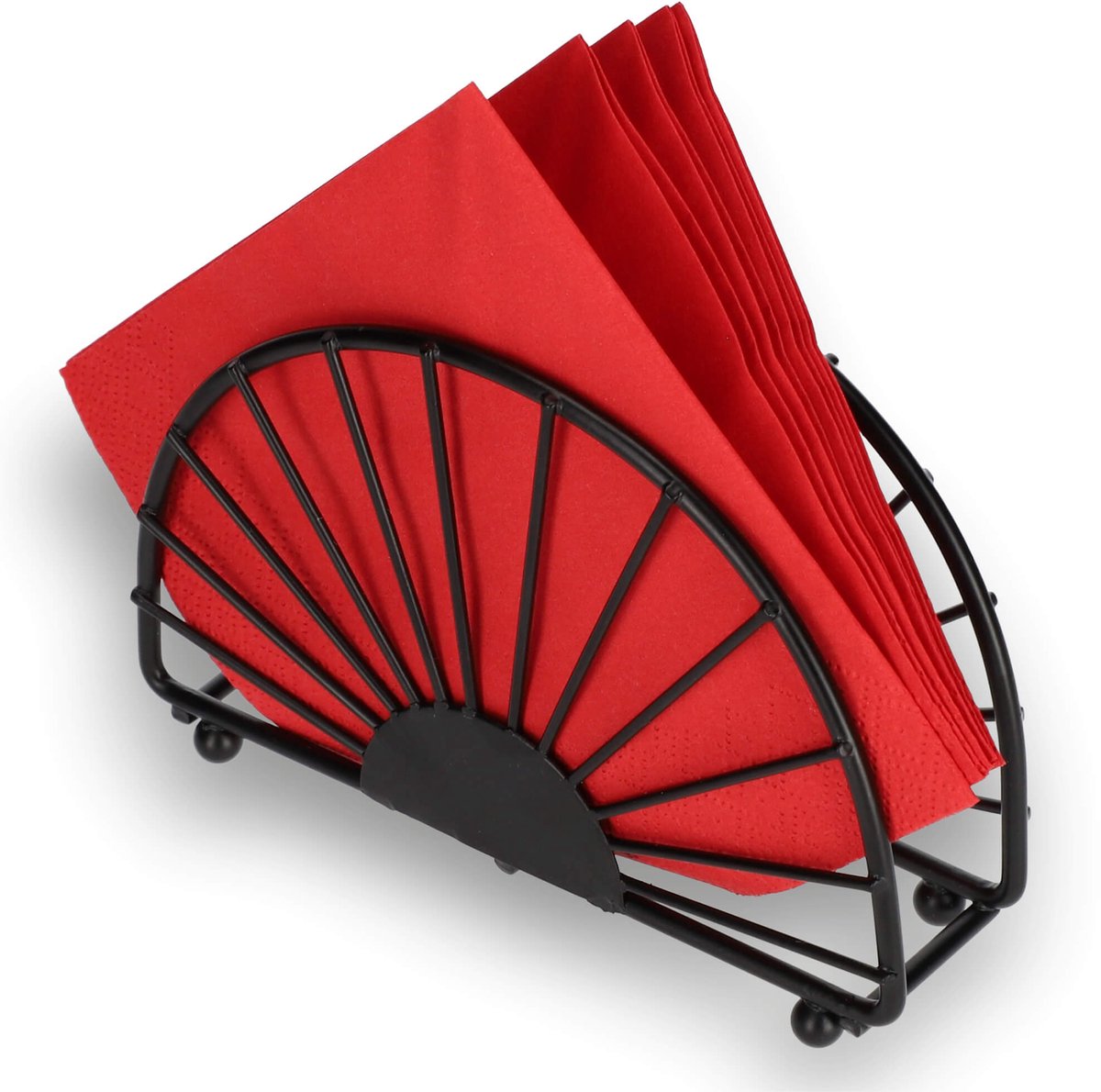 KADAX Servethouder van geborsteld staal, elegante servetstandaard voor thuis, tafel, feest, bruiloft, servetten, tafeldecoratie, servetdispenser, staand, zwart