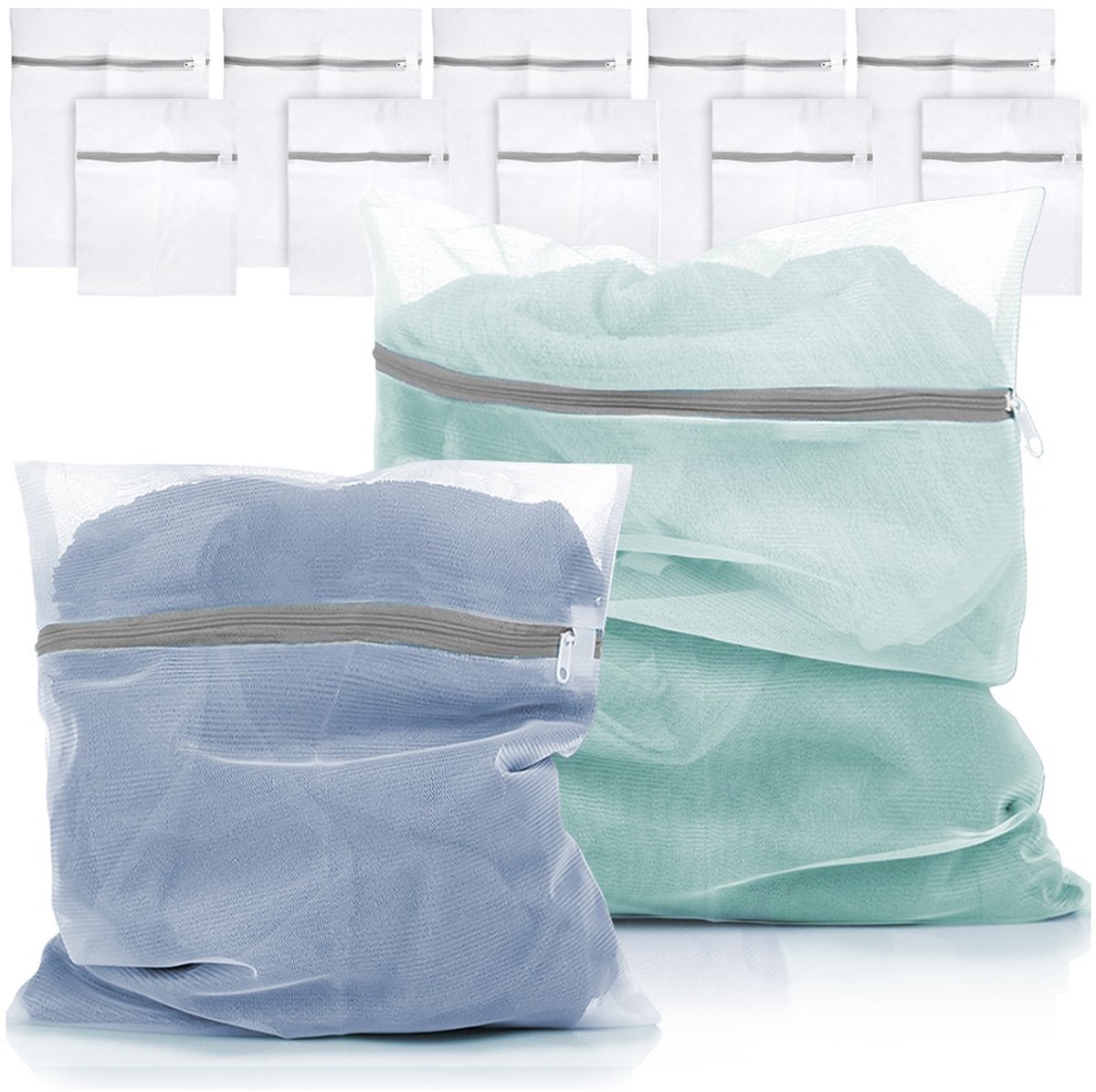 Mesh Waszak 12 stuks - Waszakjes - Waszakken voor Wasmachine - Herbruikbaar