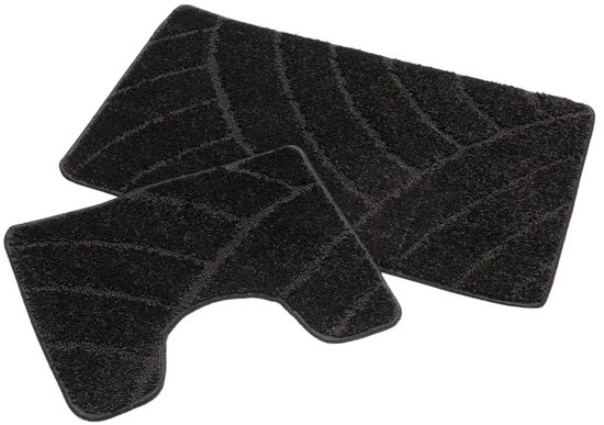 Ikado Badmat set klassiek zwart - 50 x 80 cm + 40 x 50 cm