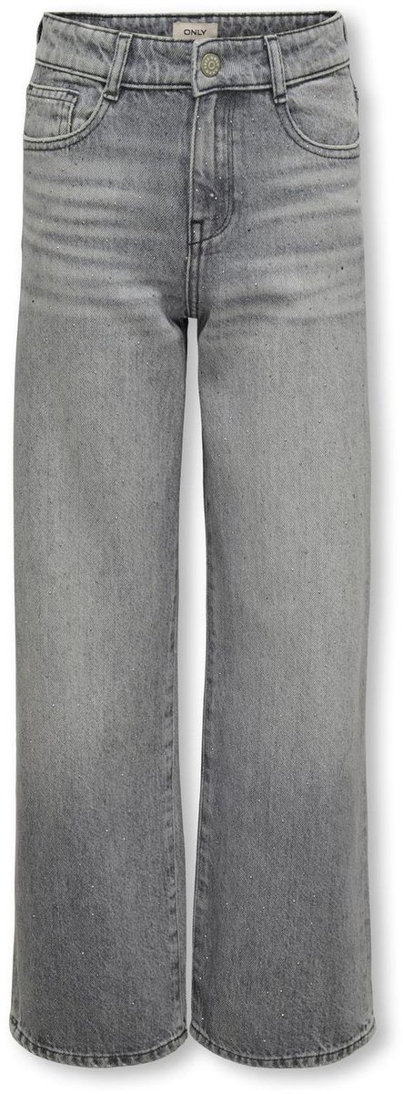 ONLY KOGCOBAIN REG WIDE RHINESTONE DNM Meisjes Jeans - Medium Grey Denim