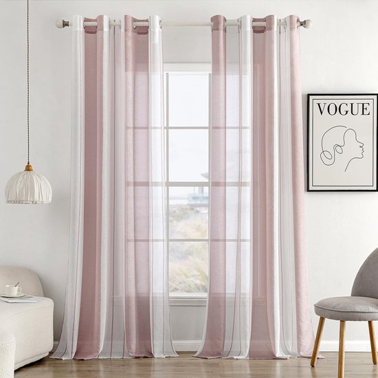 Simpvale doorschijnende gordijnen met 2 panelen, elegante voile gordijnen in effen kleur met railhaken voor slaapkamer, woonkamer, balkon, geel, 140x225 cm Simpvale doorschijnende gordijnen met 2 panelen, elegante voile gordijnen in effen kleur met railhaken voor slaapkamer, woonkamer, balkon, geel, 140x225 cm