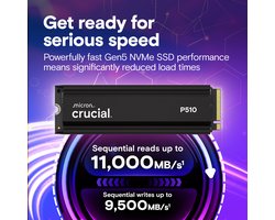 Crucial CT1000P510SSD5 internal solid state drive 1 TB M.2 PCI Express 5.0 NVMe TLC