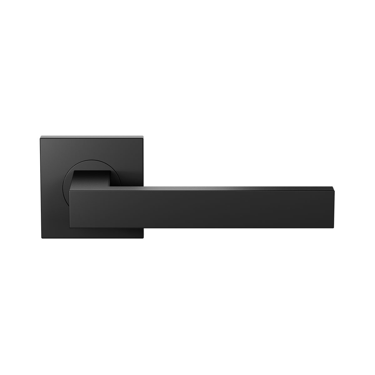 Deurkruk op rozet - Zwart egaal - RVS - Cubic Colors - Rechthoekig Model 19mm Zwart Egaal