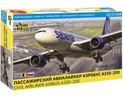 Zvezda Modelbouwpakket Vliegtuigen - 7047 Airbus A330-200 - Passagiersvliegtuig Plastic - 1:144 - Modelbouw