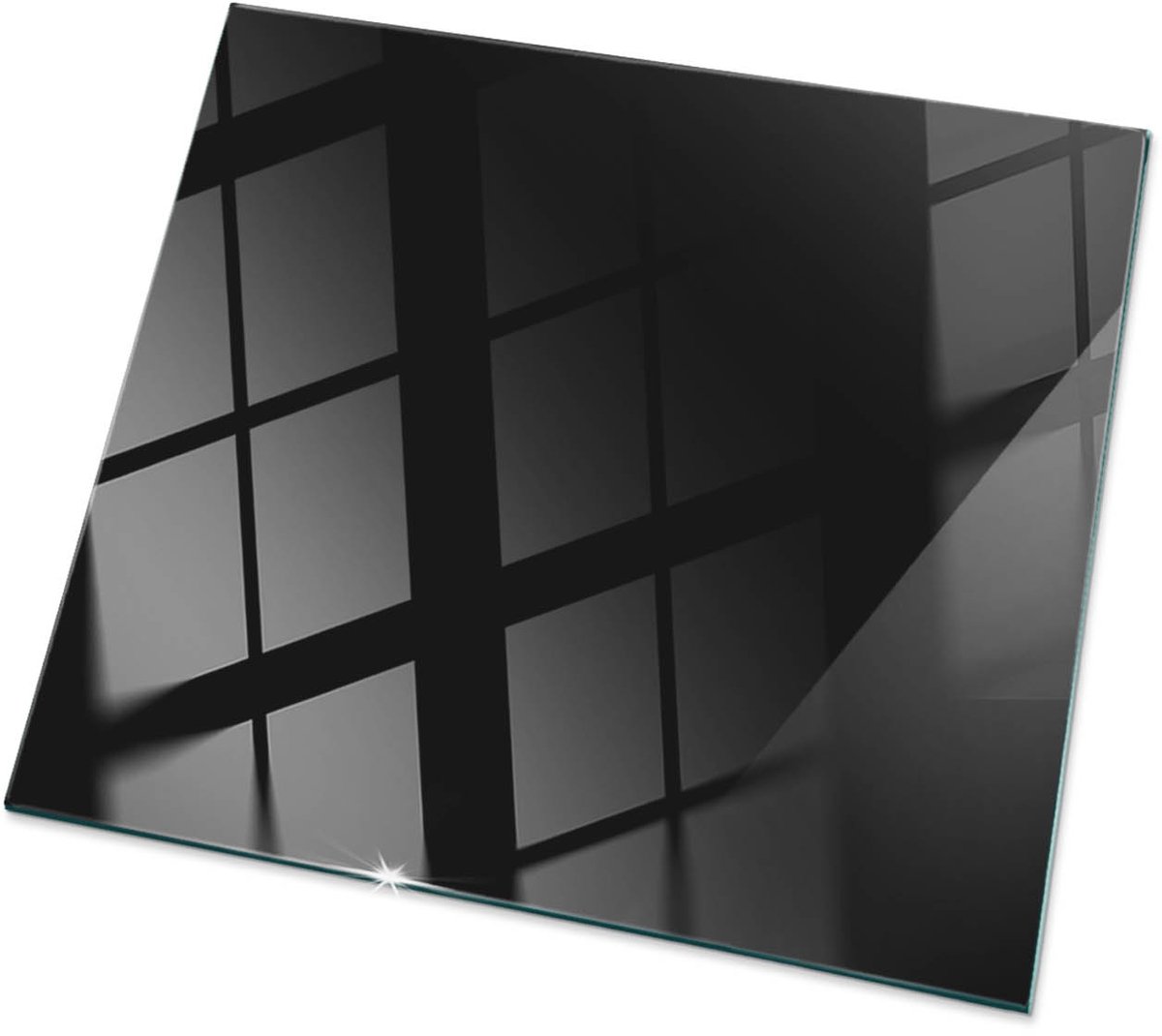 TULUP Tafelblad Glas - Kleur Zwart Glad Glasplaat Tafel - 50 cm x 50 cm - Zwart Veiligheidsglas - Vierkant Tafelblad Glas - Glazen Tafelblad Geschikt voor de Keukentafel - Glazen Tafelblad Zwart Kleur Zwart Glad