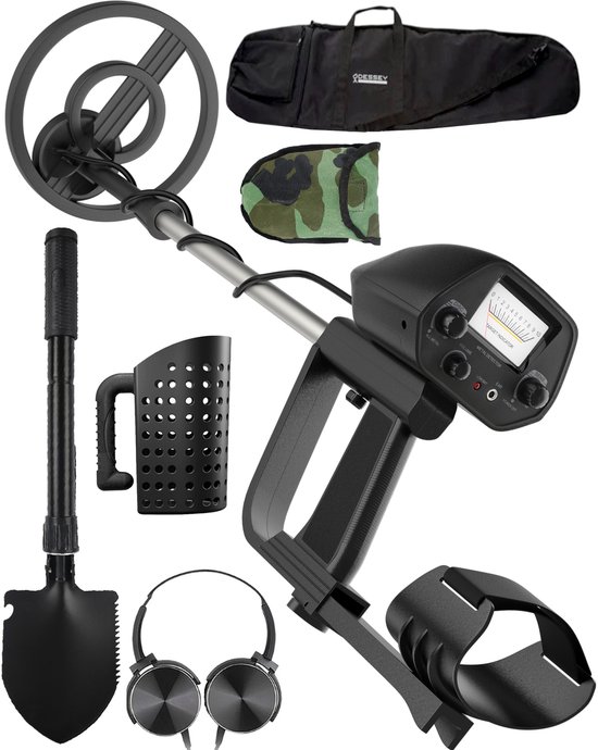 ODESSEY Metaaldetector - Starterset - Kind - Volwassen - Professioneel - Explorer - Zwart