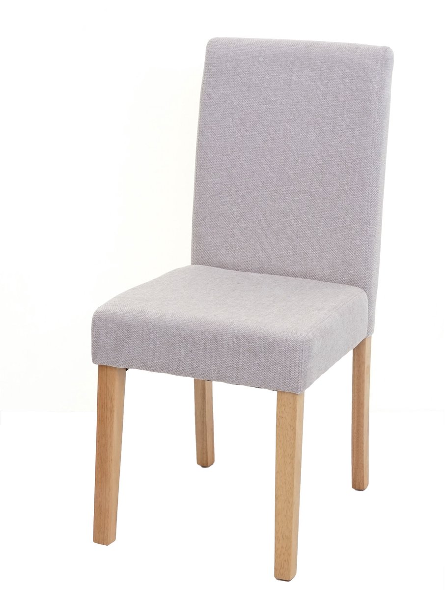 MCW Littau eetkamerstoel, keukenstoel, stof/textiel ~ crème-beige, lichtgekleurde poten