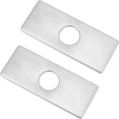 Keukenkraan Cover, Escutcheon Plaat Kraan Gat Cover RVS Deck Plate voor Keukenkraan 1 of 3 Gat Badkamer Wastafel 10 inch Mat Zwart