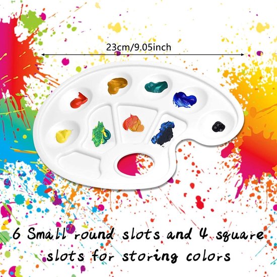 Schilderpalet voor aquarel, opvouwbaar, palet om te schilderen, schilderpalet, kunststof palet, geschikt voor beginners, studenten en schilders
