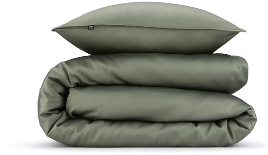 Zohome Dekbedovertrek Satinado - Effen Bedlinnen - 240x220 - Groen - Dekbedhoes van 100% Katoen-Satijn van Zohome — afbeelding 4
