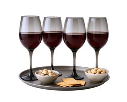 Cheqo® Rode Wijnglazen Set - Luxe Wijnglas Set Zwart - Smoke Wijnglazen voor Rode Wijn - Hoogwaardig Gesmokt Glas