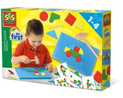 SES - My First - Hamertje Tik - original - Montessori speelgoed - originele set met basis vormen - inclusief hamer - Speelgoed 1 jaar, 2 jaar 3 jaar en 4 jaar - Sinterklaas Cadeautjes