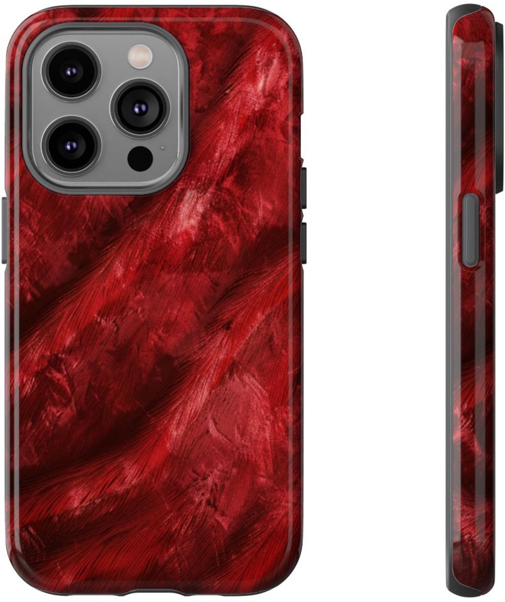 Rode Fluwelen Textuur – Telefoonhoesje Geschikt voor iPhone 14 Pro