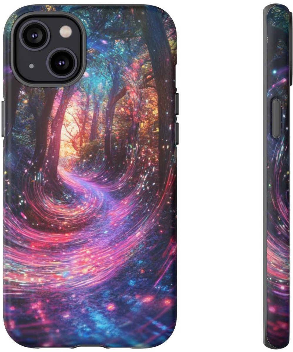 Magisch Bospad met Energiegolven – Telefoonhoesje Geschikt voor iPhone 14 Plus