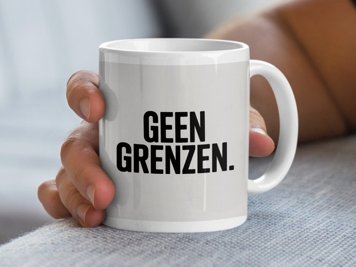 Geen Grenzen Mok, Dutch Saying, No Borders Mug, Statement Mok, Inspirerende Mok, Gift Idea