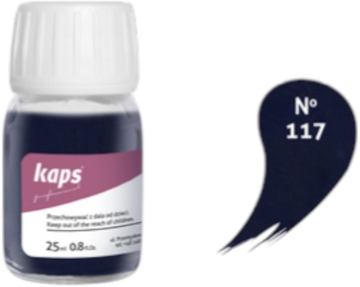 Kaps super color leer & kunstleer verf inc.cleaner - (117) Donker Blauw - 25ml