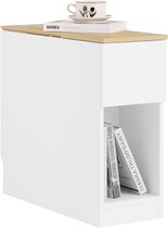 20 cm ultra smal nachtkastje, wit nachtkastje slaapkamer woonkamer, modern minimalistisch multifunctioneel met lade opbergkast