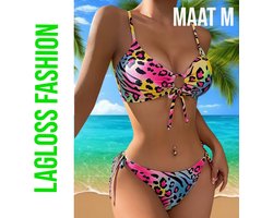LaGloss® Neon Panter print Bikini - 2 zomer - beach swimsuit - strand bikini zwembad - 2 - delig