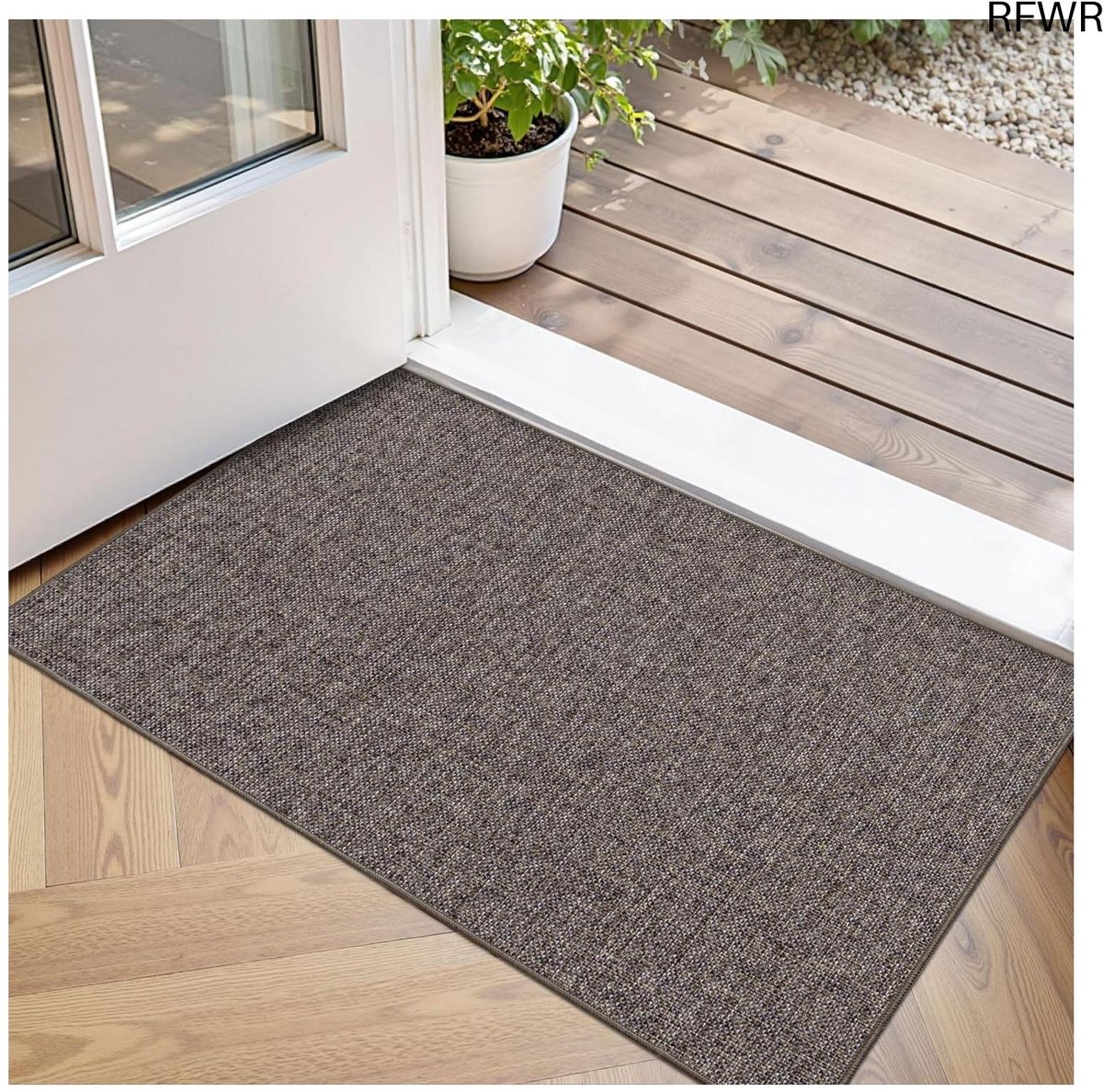 RFWR Antislip Binnendeurmat 44x75 cm - Absorberende en Wasbare Ingangsmat voor Thuis Bruin