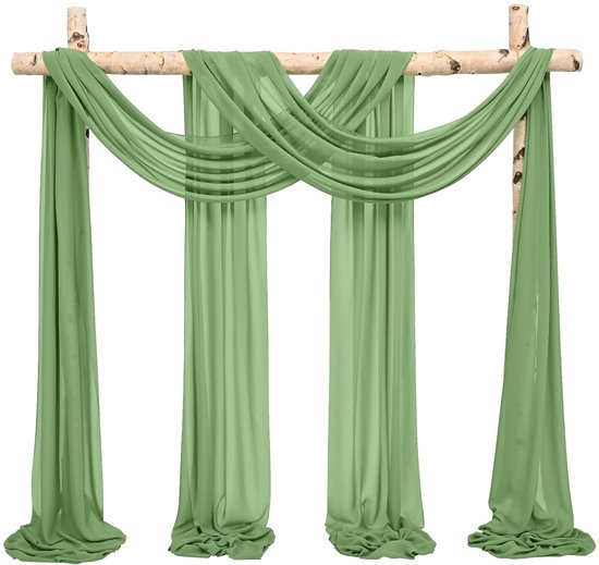 ROMDANTY Bruiloft boog draperen stof chiffon boog gordijnen tule gordijn achtergrond decor voor bruiloft verjaardagsfeestje verloving ronde of vierkante boog