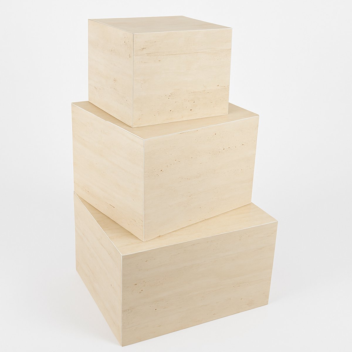 Atmosphera Tineo Opbergdozen - Set van 3 stuks - 34x33x34cm - Beige