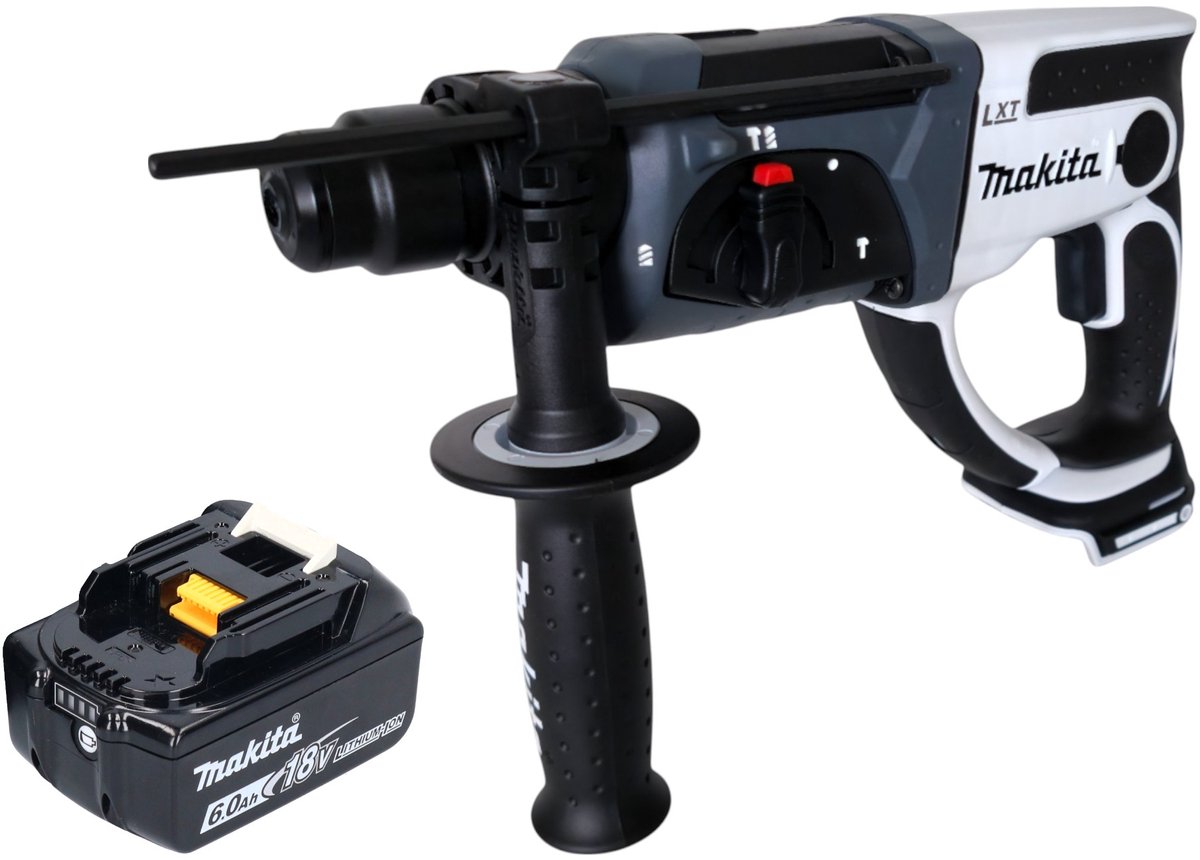 Makita DHR 202 G1W Accuklopboormachine 18 V 20 mm 2.0 J wit + 1x accu 6.0 Ah - zonder oplader