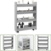 Witte Slanke Opbergwagen 4-laags, Keukenrollende