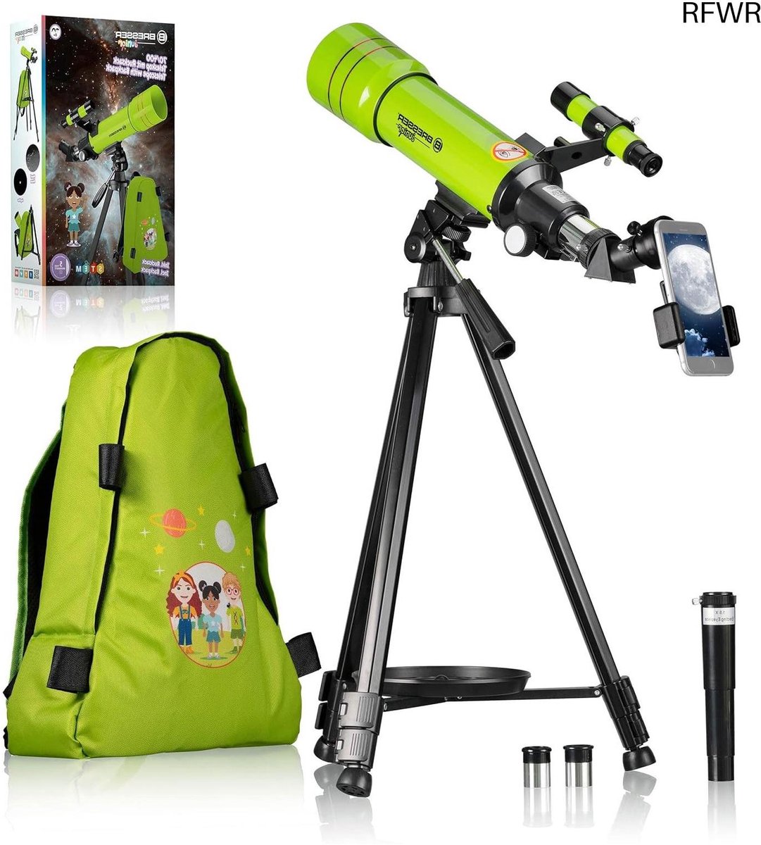 RFWR® Kindertelescoop voor Beginners – Astronomische Reisrefractor 70/400 met Smartphone Adapter en Rugzak