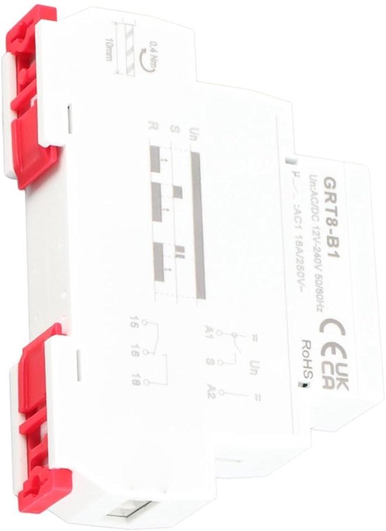 Mini power off delay relay voor DIN rail montage 12V ~ 240V - single ...
