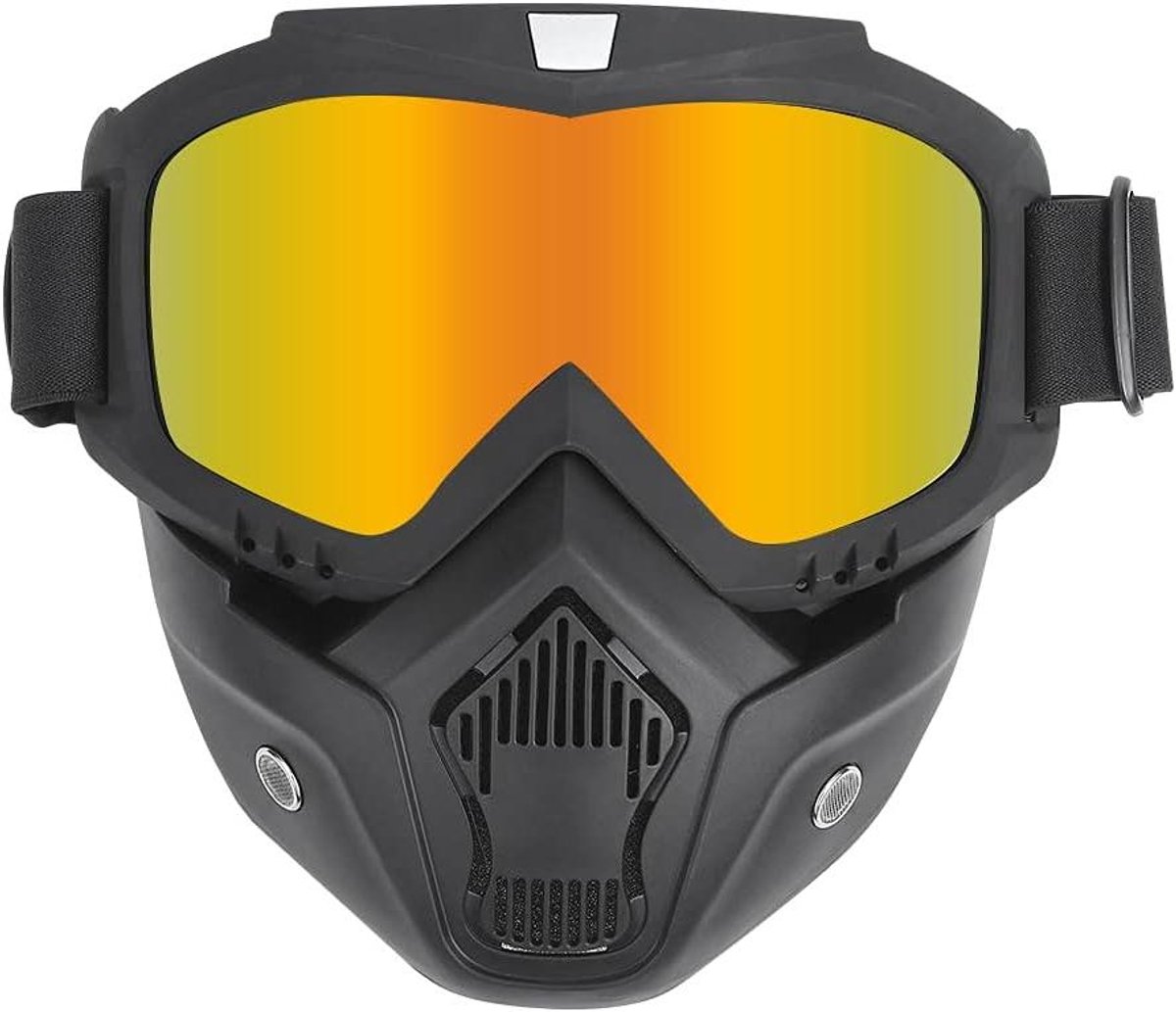 Rijbril met afneembaar masker voor buitenrijden - Fietsbeschermingsbril in rood - Bescherming en Stijl