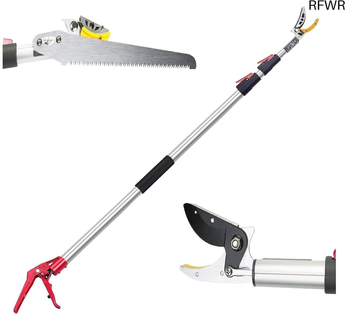 RFWR® Telescopische takkenzaag voor snoeien en plukken van fruit - 30 cm zaagblad