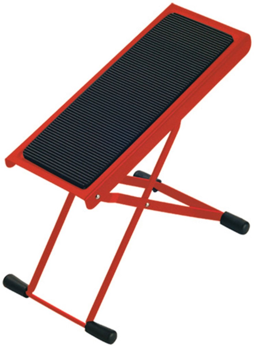 König & Meyer 14670 voetbank staal, rood - Accessoire voor gitaren