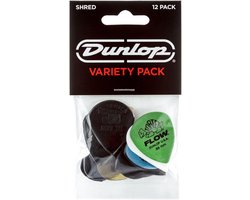 Dunlop PVP118 Shred Plectrum Variety 12-Pack - Plectra, 1.0mm tot 2.0mm, mix van 12 stuks