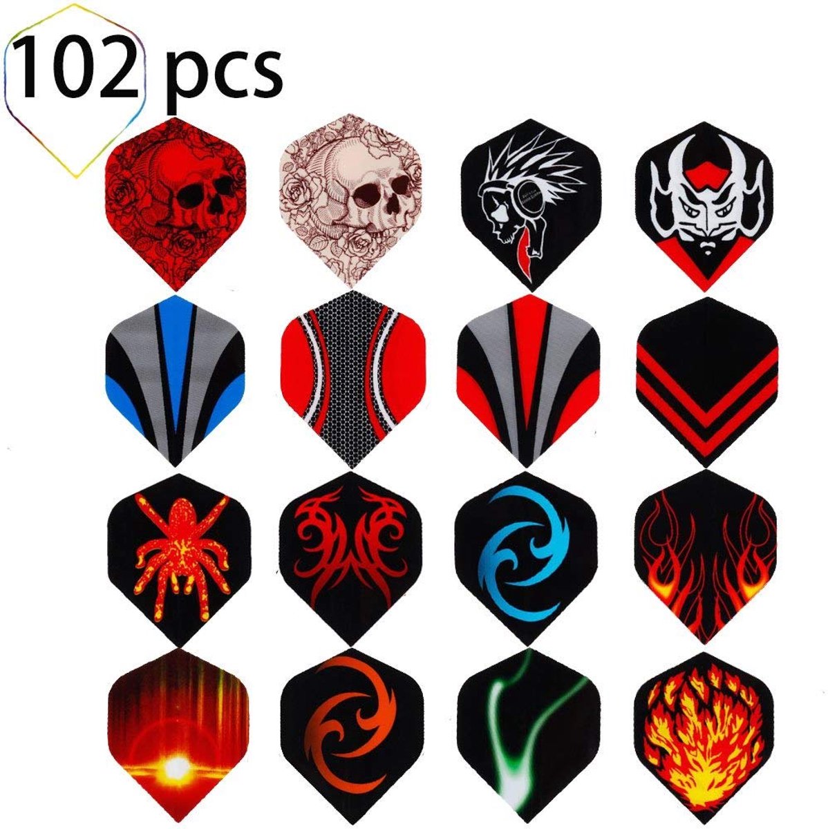 Gemengde dartflights - standaardvorm voor darts - set van 3 stuks