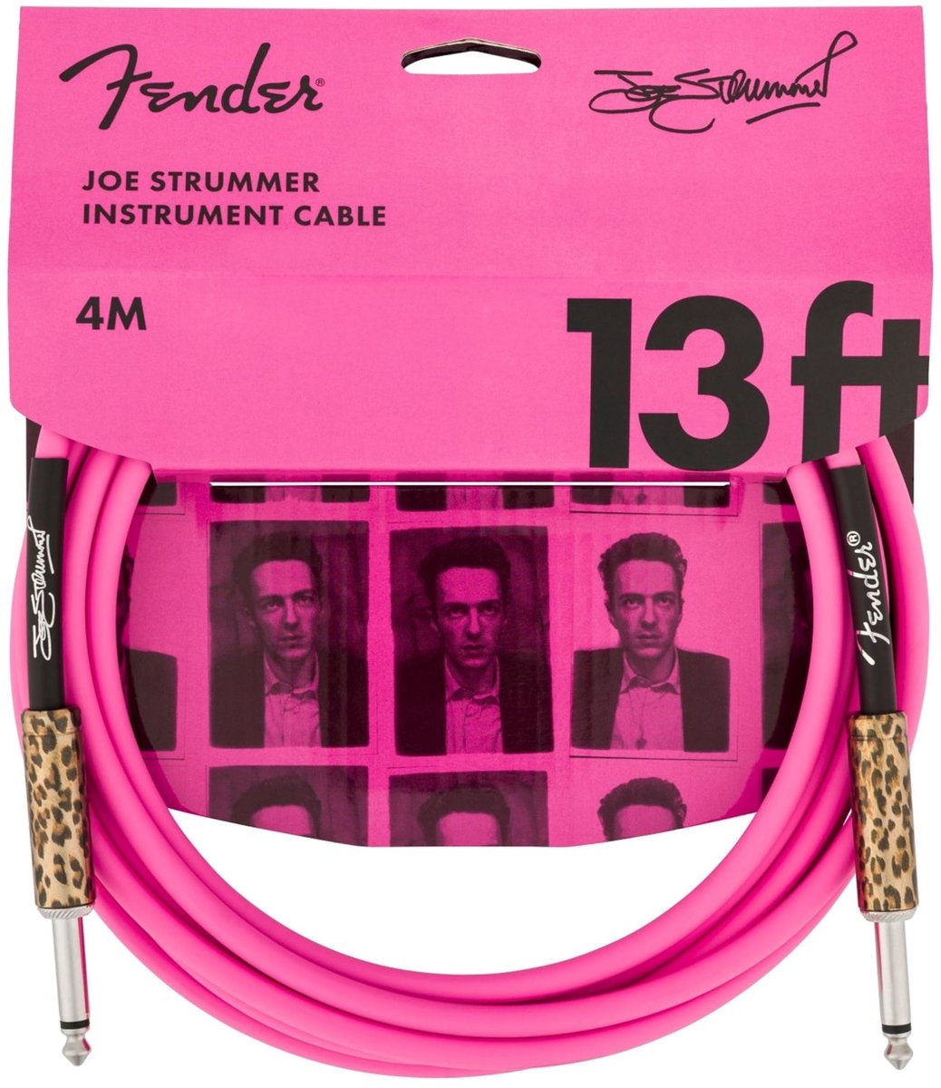 Fender Strummer Pro 13' Pink Leopard signature instrumentkabel 4 meter